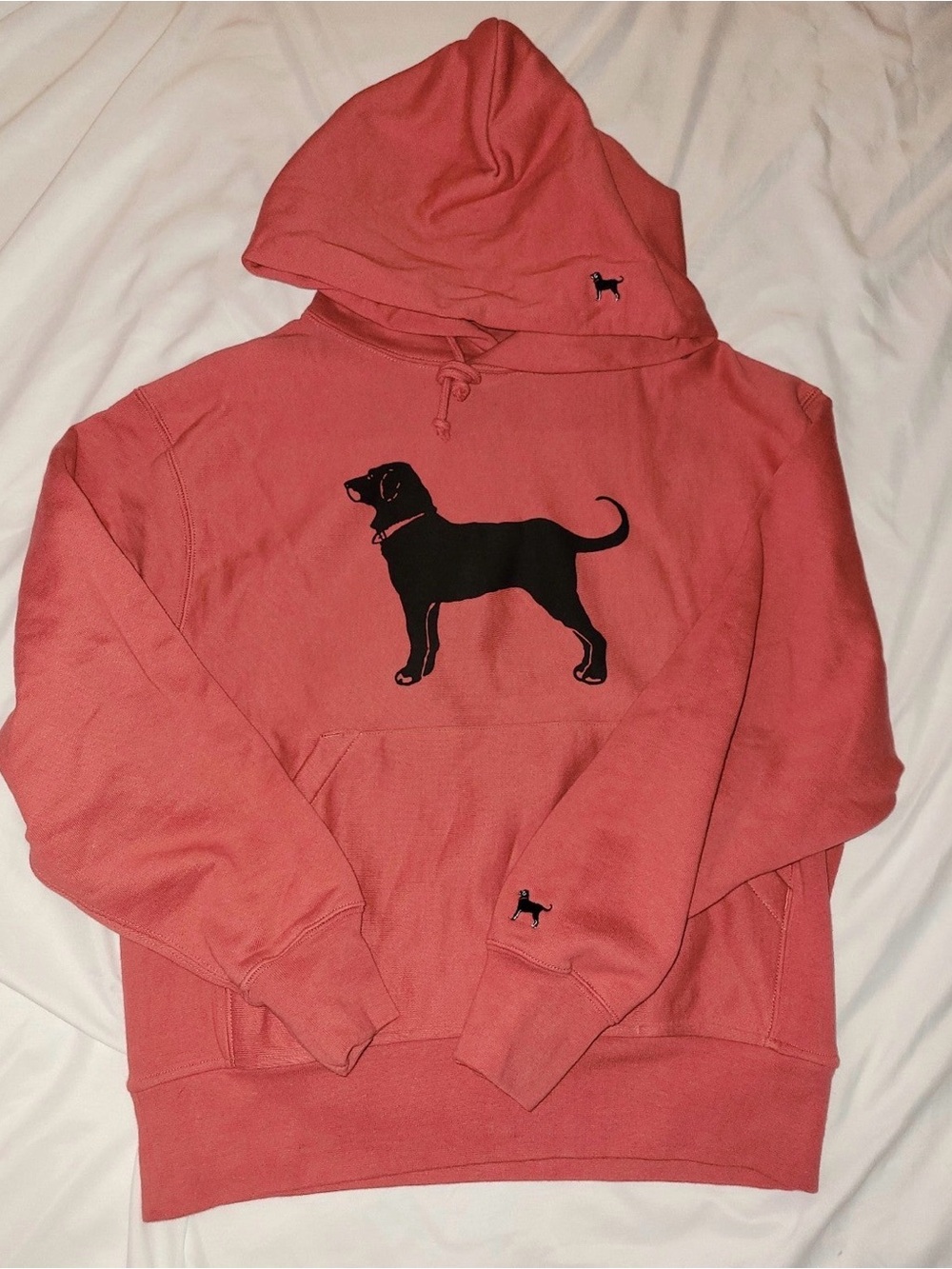 The Black Dog Pink Pullover Hoodie with Black Dog Graphic